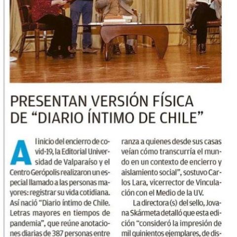 Presentan versión física de "Diario Íntimo de Chile"