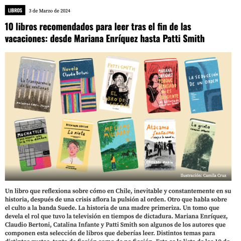10 libros recomendados para leer tras el fin de las vacaciones: desde Mariana Enríquez hasta Patti Smith